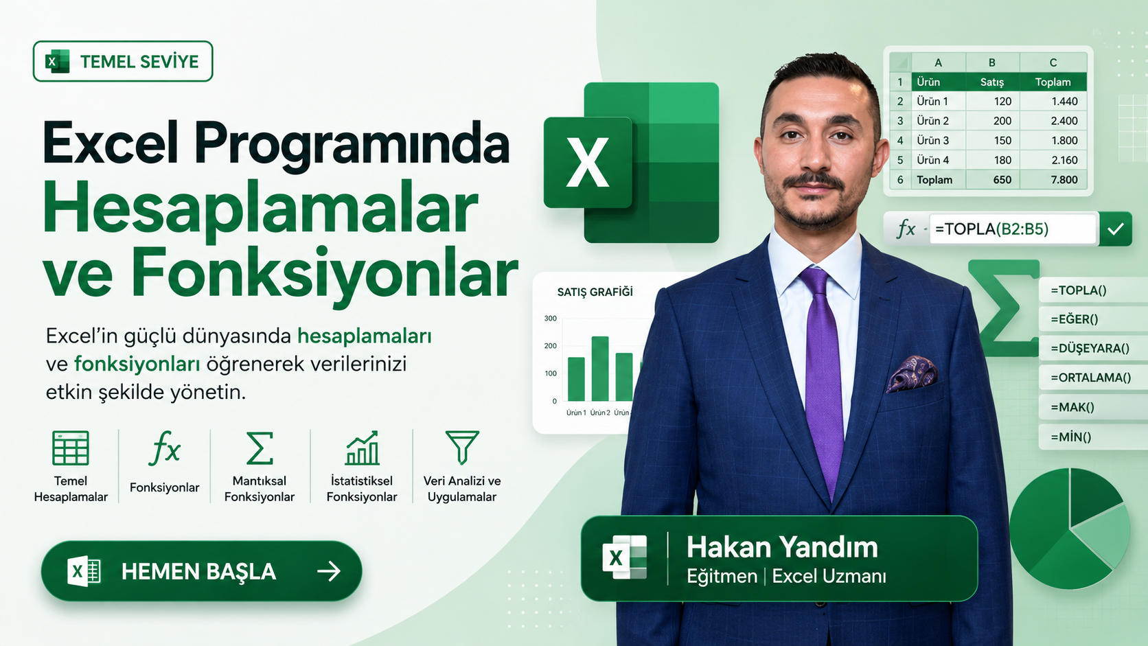 Excel Programında Hesaplamalar ve Fonksiyonlar Eğitimi
