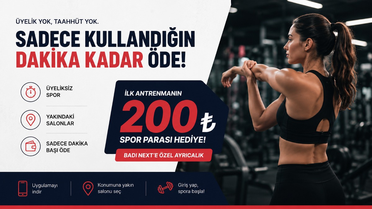 Gymflock x Badi Next — 200₺ Spor Parası Hediye, Üyeliksiz Spor Yap